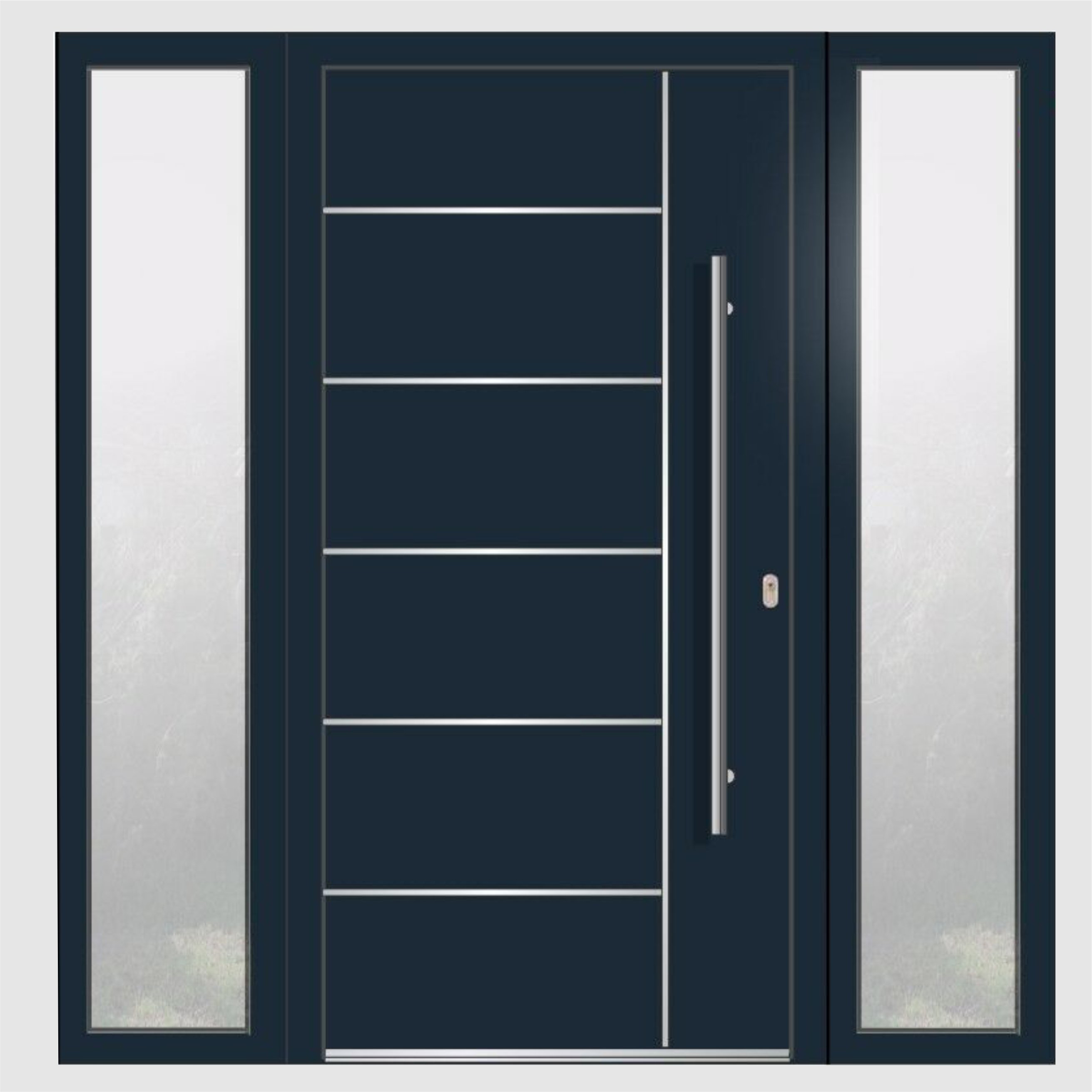 Model LA101+2 Luminatoare laterale Sistem WH75 Alu cu PVC Usa de intrare