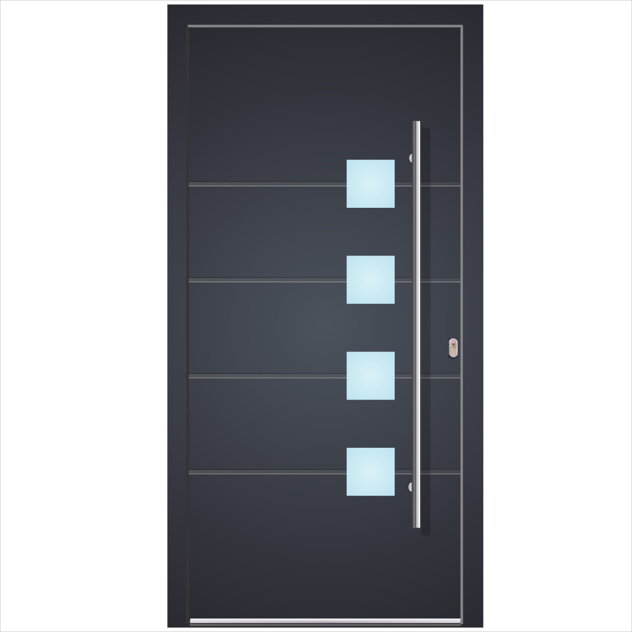 Usa de intrare 100% ALUMINIU Model frezat GF120 Sistem ALU90