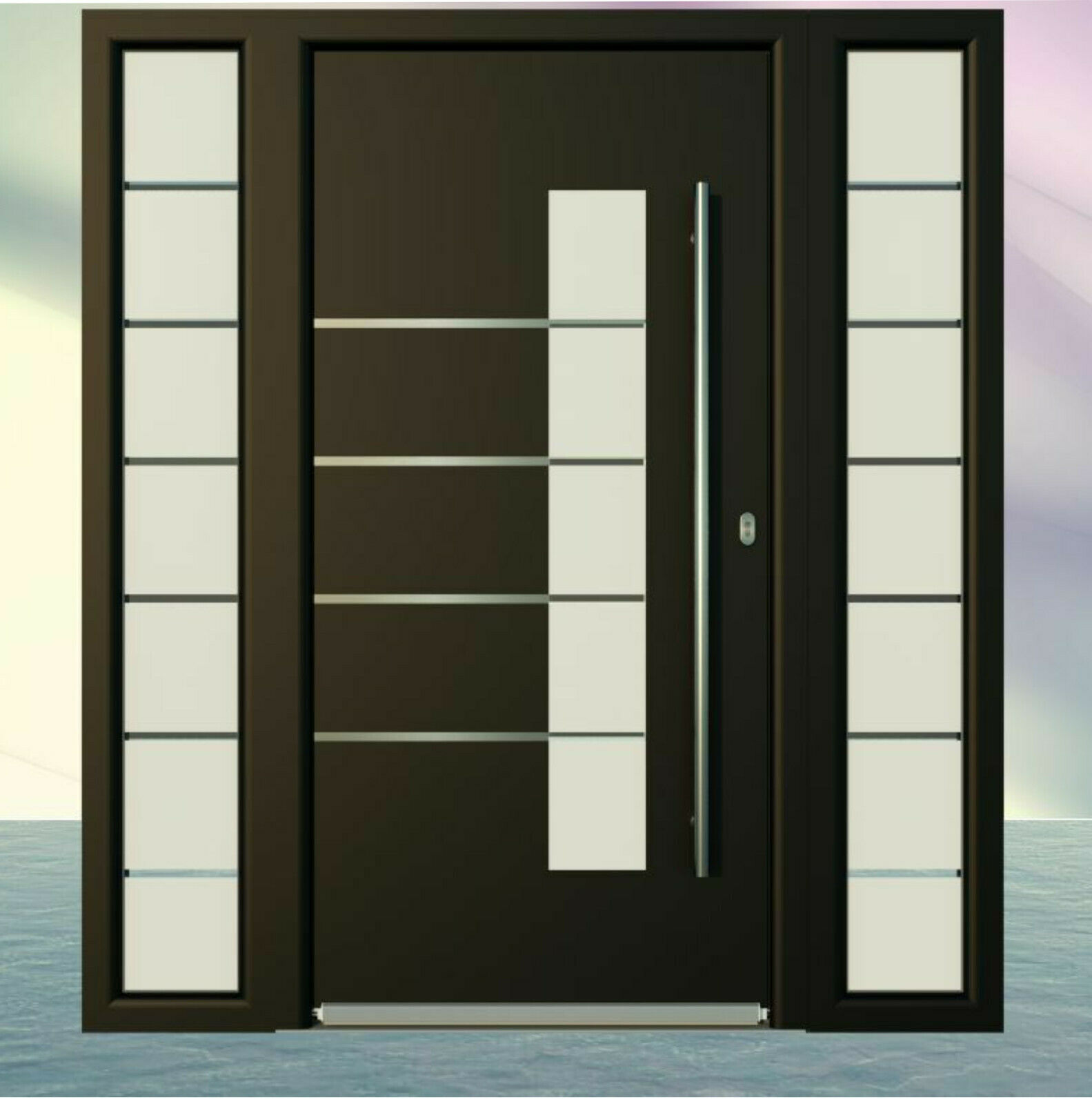 Model LA405 + 2 Luminatoare laterale Sistem ALU105 100% ALUMINIU Usa de intrare