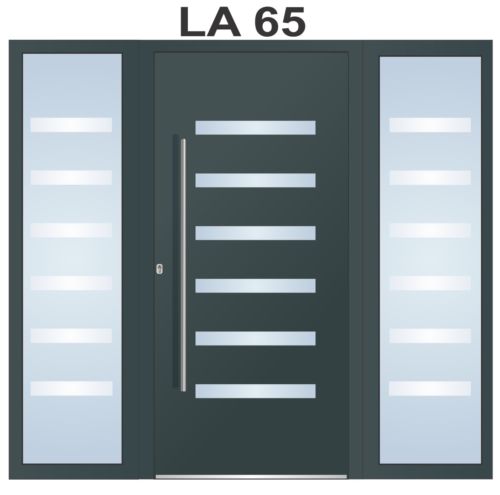 Model LA65 + 2 Luminatoare laterale Sistem WH75 Alu cu PVC Usa de intrare