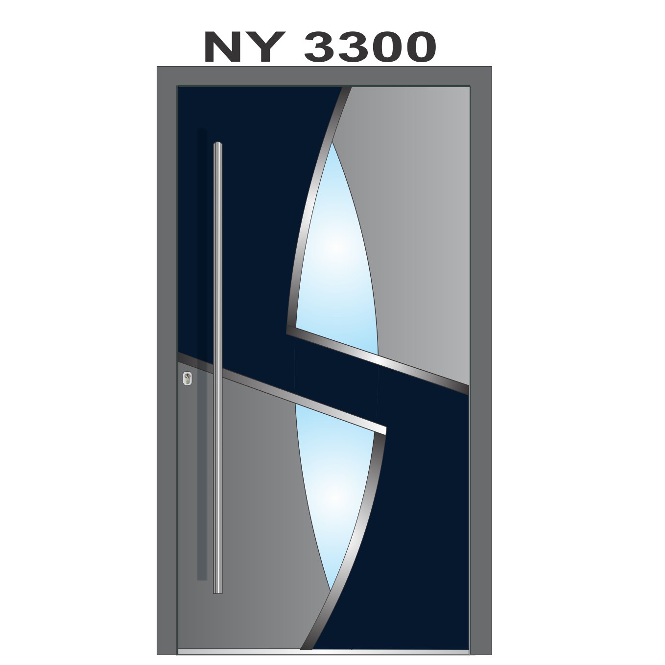 Model NY3300 Sistem WH100 Alu cu PVC Usa de intrare